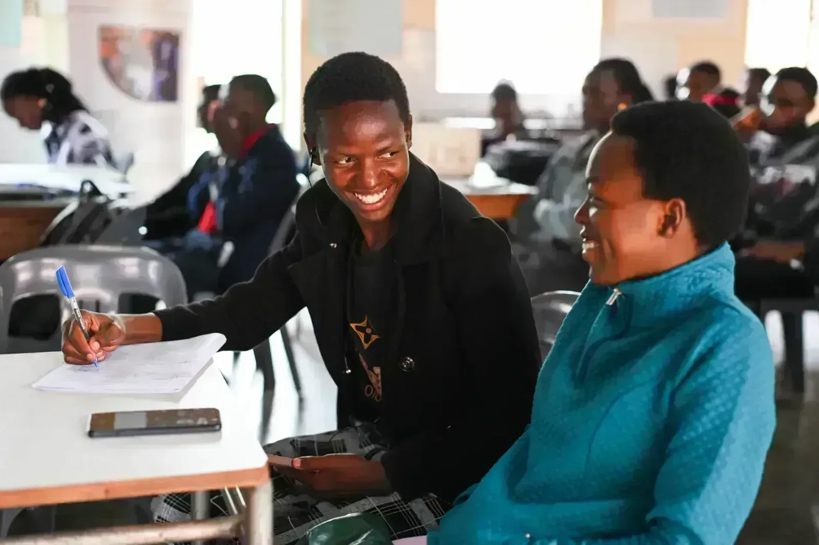 Students studying together