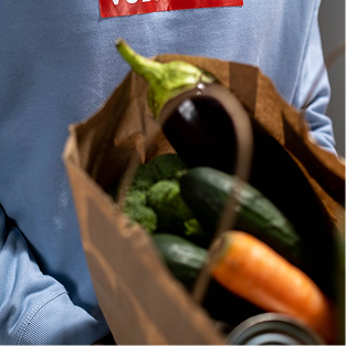 Bag with groceries