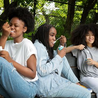 Happy students outdoors